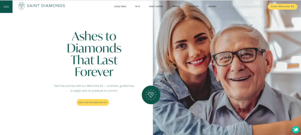 Saint Diamonds Website Homepage