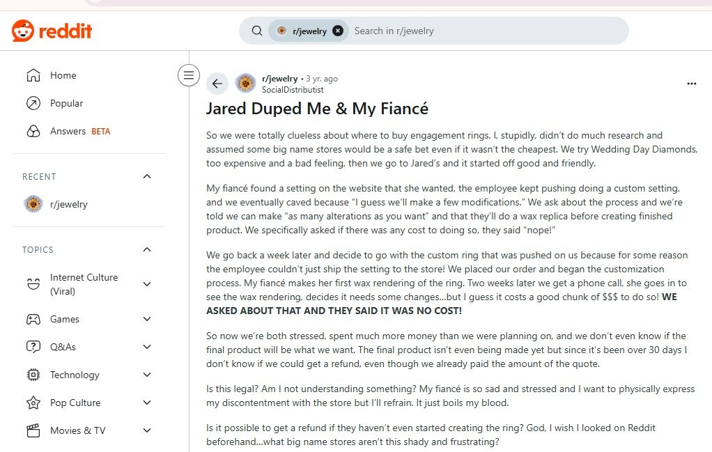 Jared Jewelry Reviews On Reddit