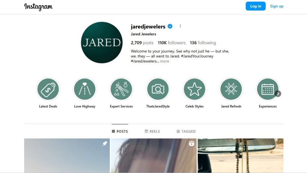 Jared Jewelry Instagram Profile