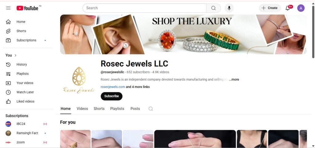 Rosec Jewels YouTube Channel