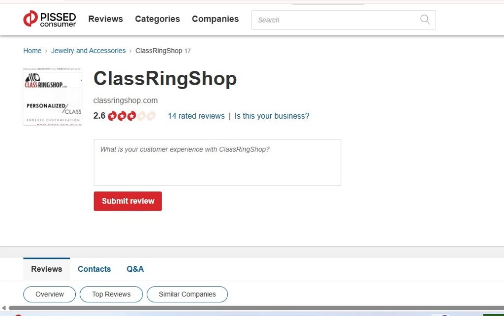 Class Ring Shop Reviews On PissedConsumer