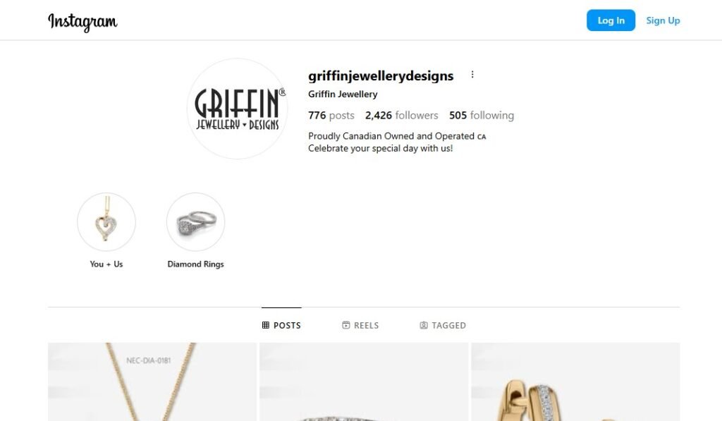 Griffin Jewelry Instagram Profile