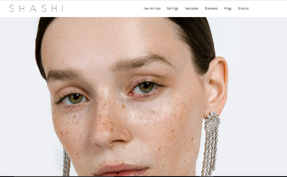 Shashi Jewelry Website Homepage