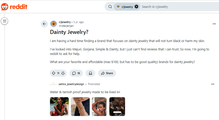 Simple and Dainty Review On Reddit