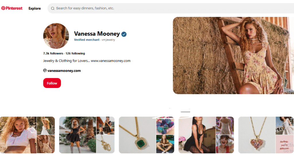 Vanessa Mooney Jewelry Pinterest Profile