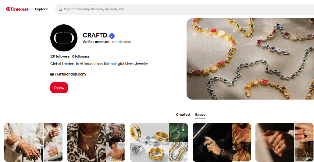 Craftd London Jewellery Pinterest Profile