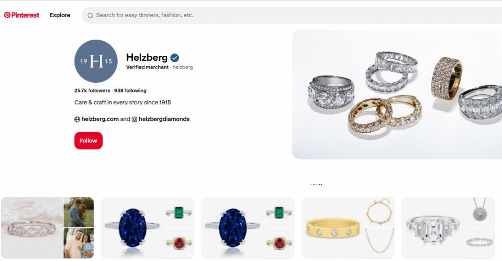 Helzberg Diamonds Pinterest Profile