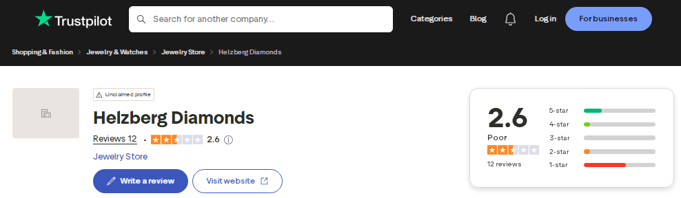 Helzberg Diamonds Review On Trustpilot