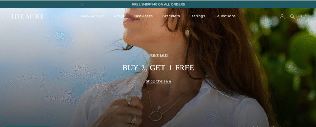 Ideaure Jewelry Website Homepage