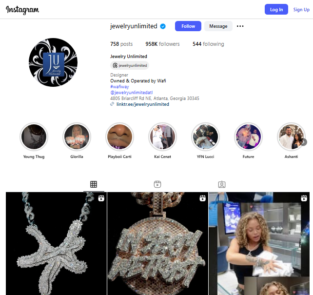 Jewelry Unlimited Instagram Profile