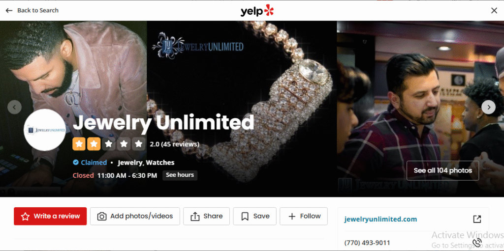 Jewelry Unlimited Review On Yelp