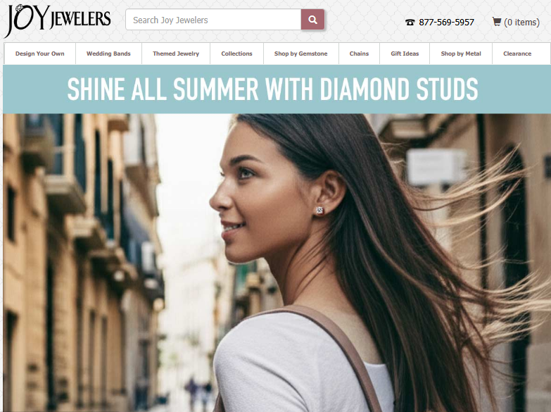 Joy Jewelers Website Homepage