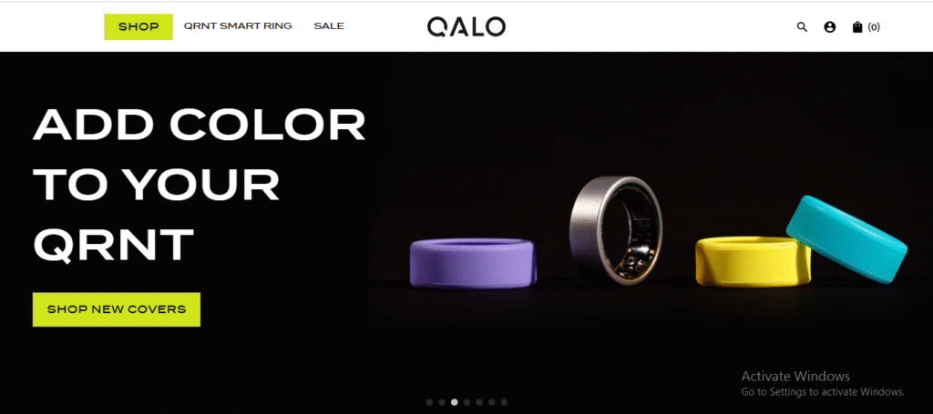 Qalo Ring Website Homepage