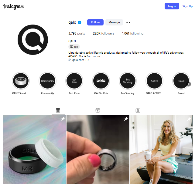 Qalo Ring Instagram Profile