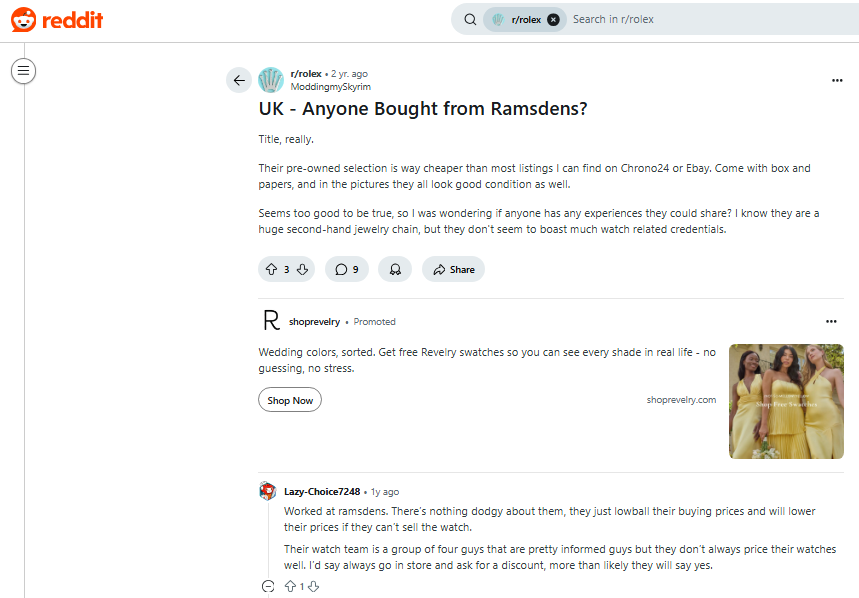 Ramsdens Jewellery Review On Reddit