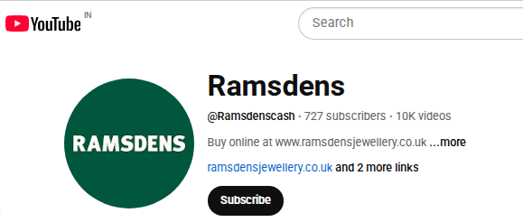 Ramsdens Jewellery YouTube Channel