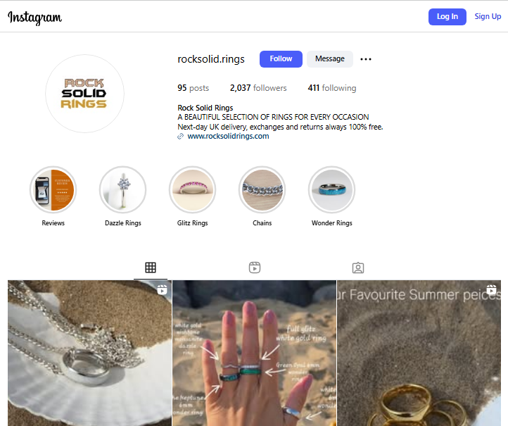 Rock Solid Rings Instagram Profile