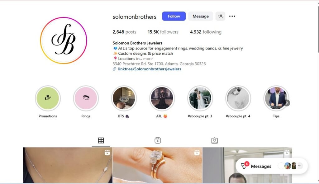 Solomon Brothers Jewelers Instagram Profile