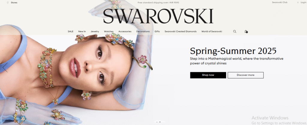 Swarovski Website Homepage