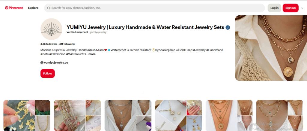 Yumiyu Jewelry Pinterest Profile