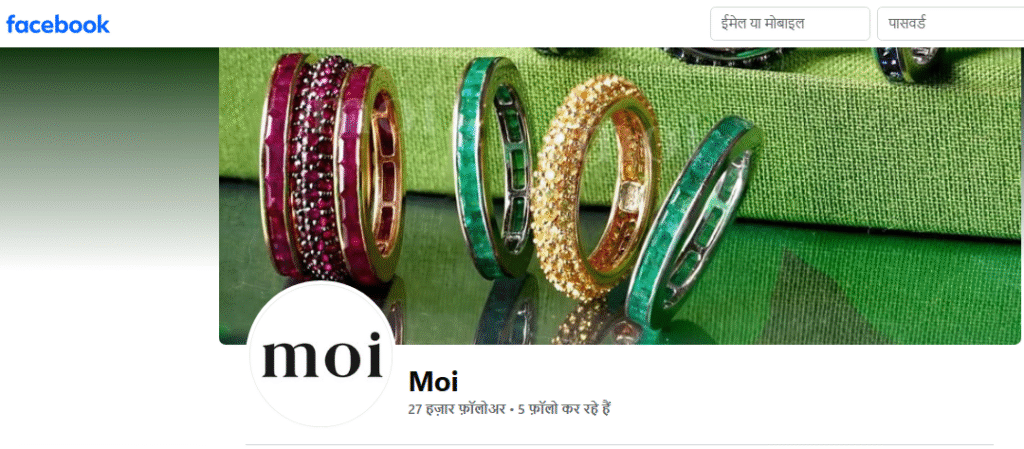 Moi Jewellery Facebook Profile