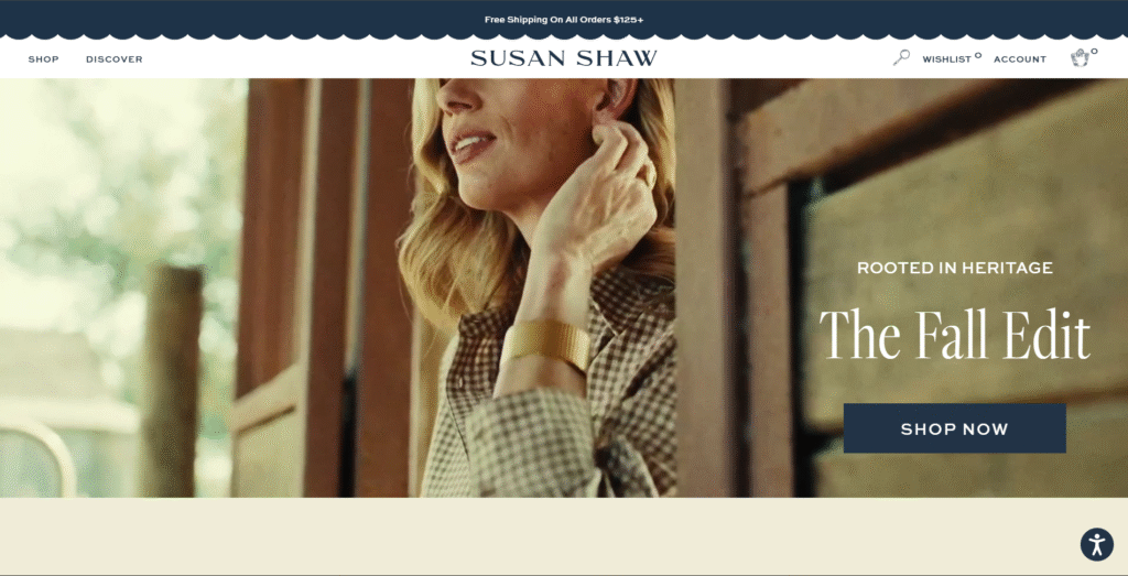 Susan Shaw Jewelry Website Homepage