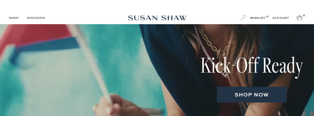 Susan Shaw Jewelry Website Homepage