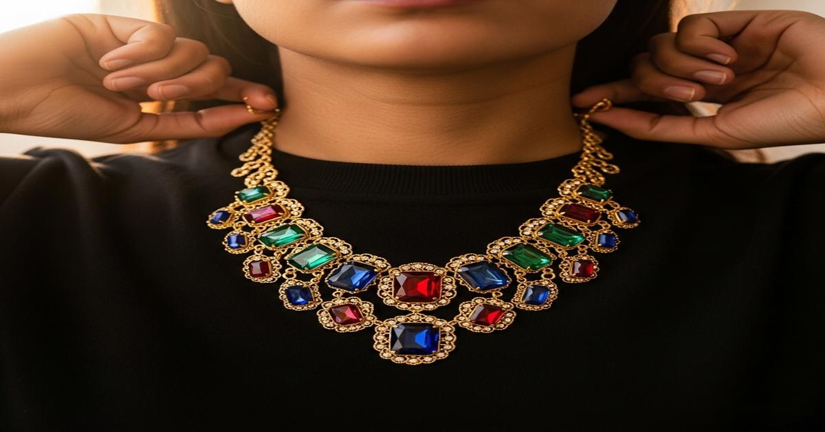 How to Style a Statement Necklace: 4 Simple Ways to Transform a Plain Outfit into a Party-Ready Look with One Piece of Jewelry.