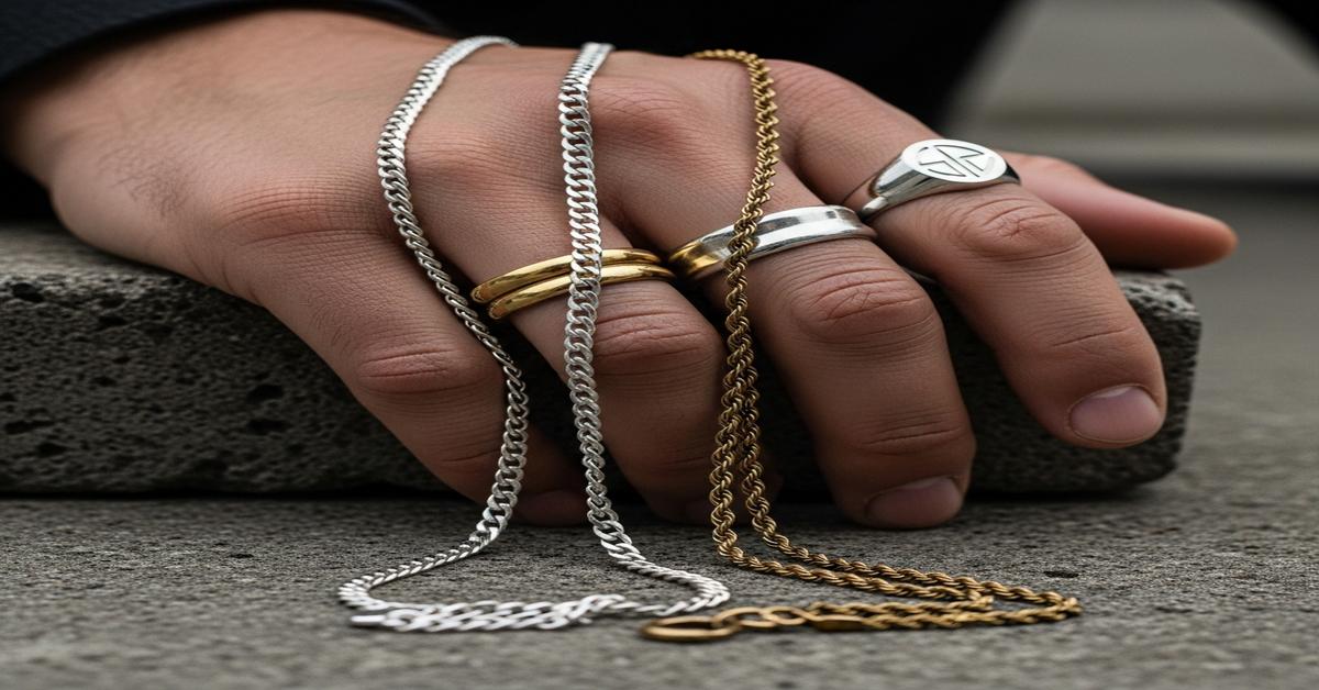 Men’s Jewelry Guide: The 3 Rules for Wearing Rings and Chains, How to Look Stylish, Not Tacky.