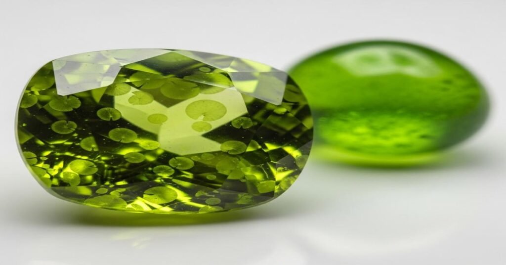Peridot vs. "Nano Gem": The Rise of Green Glass Fakes, How to Spot a Real Peridot by Its "Lily Pad" Inclusions.